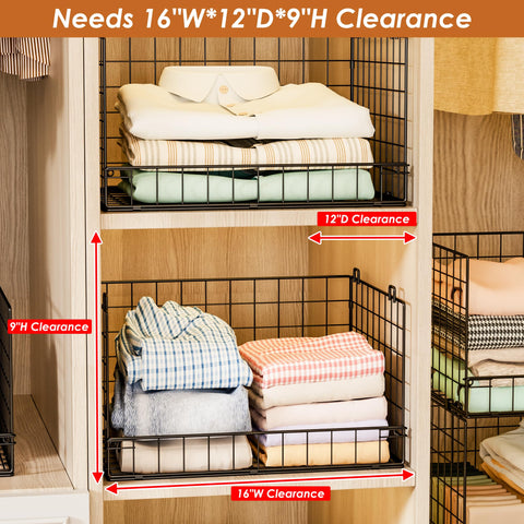 Yociyoga stackable closet organizers in a 3-pack maximize vertical storage.