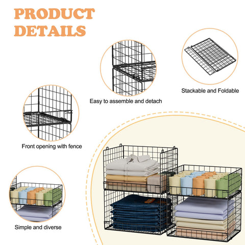 Yociyoga sturdy iron mesh bins offer breathable durability for clothes and toys