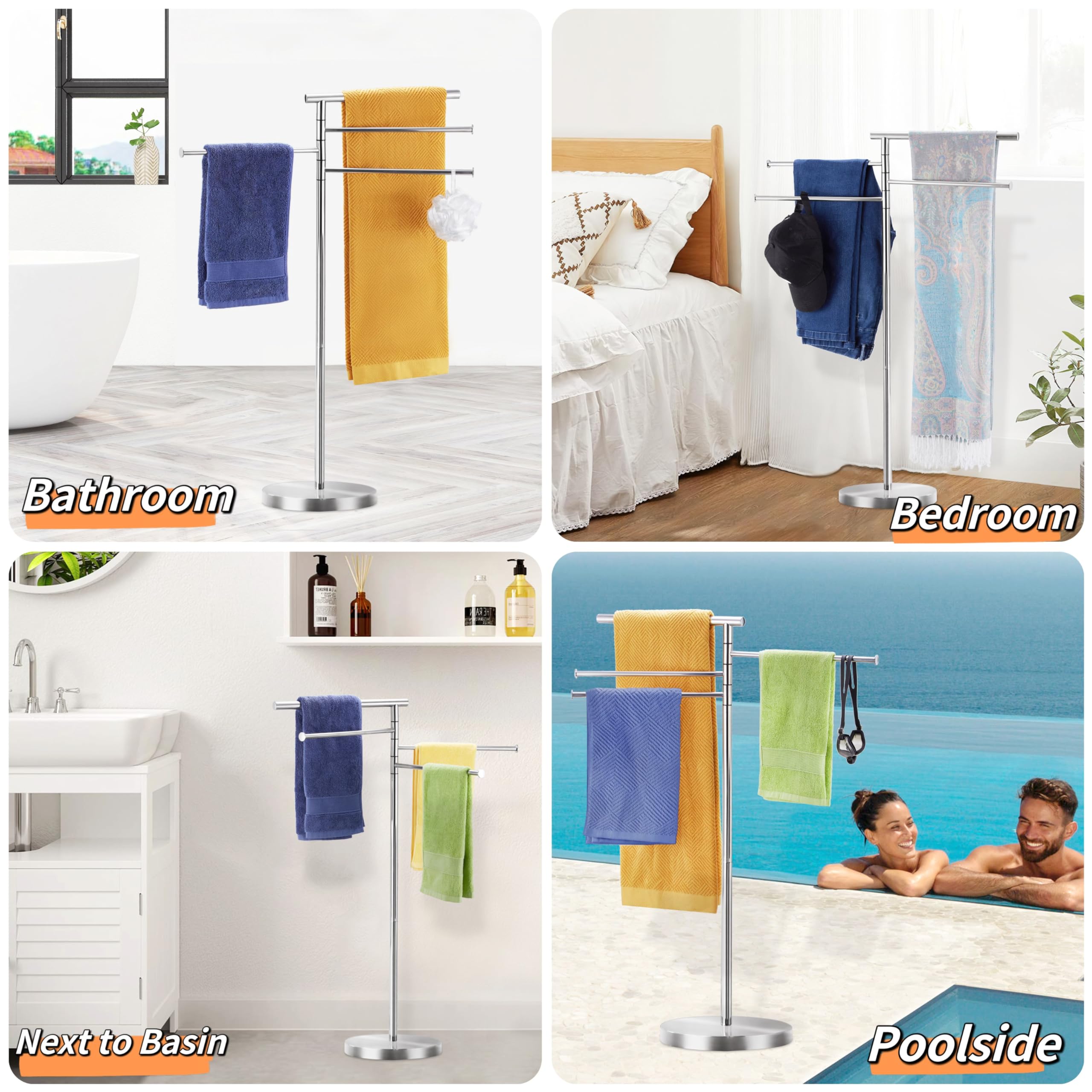 YOFOVI multifunctional towel rack in bathroom, laundry, RV, or hotel