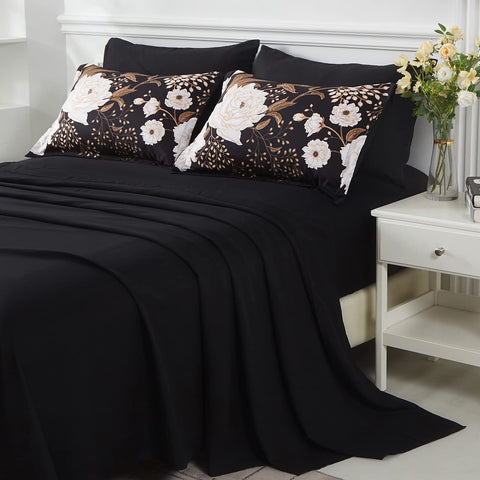 Yogeneg queen pillowcases with botanical print for added soft touch