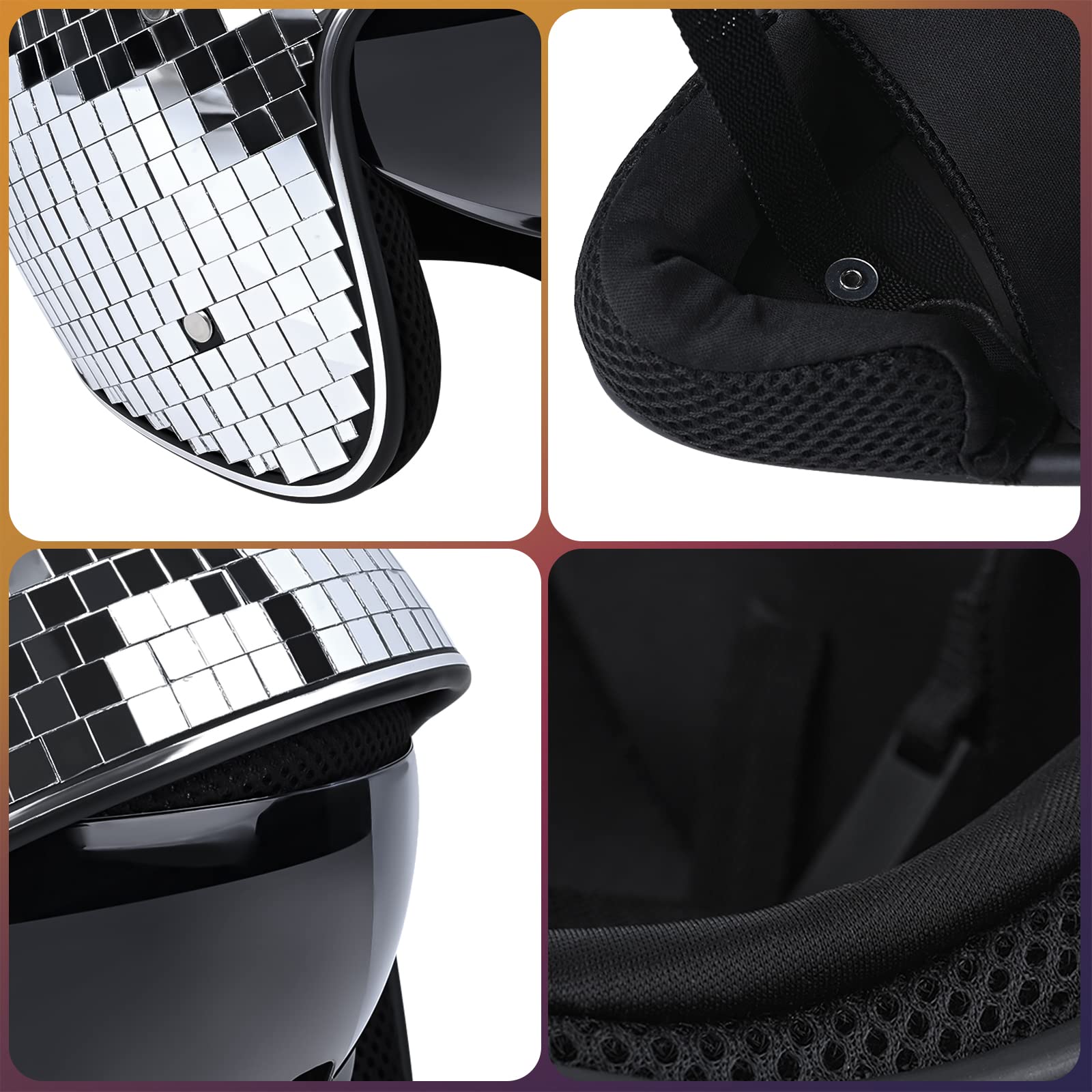 Yoiemivy disco helmet ABS shell delivers durable wear during energetic sets.