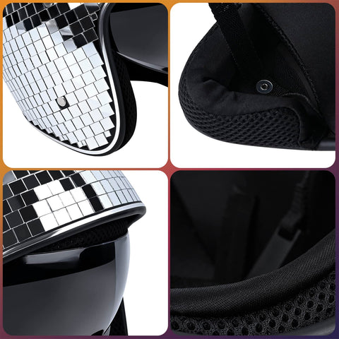 Yoiemivy disco helmet ABS shell delivers durable wear during energetic sets.