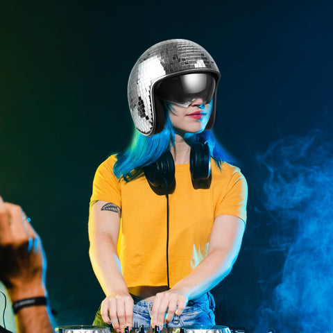 Yoiemivy disco helmet handmade finish adds unique charm with tiny imperfections.