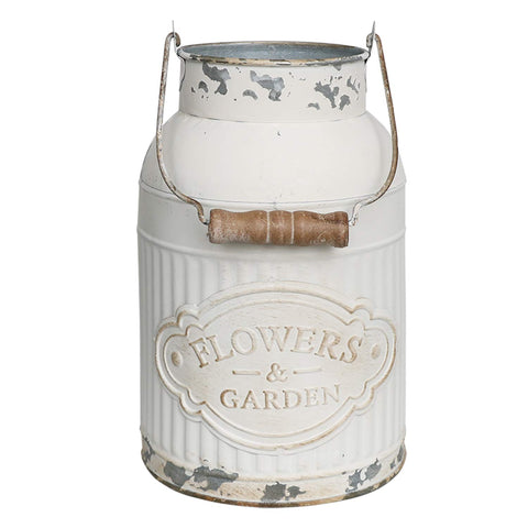Yoillione Milk Jug Vase close-up with handle for rustic decor and artificial flowers.