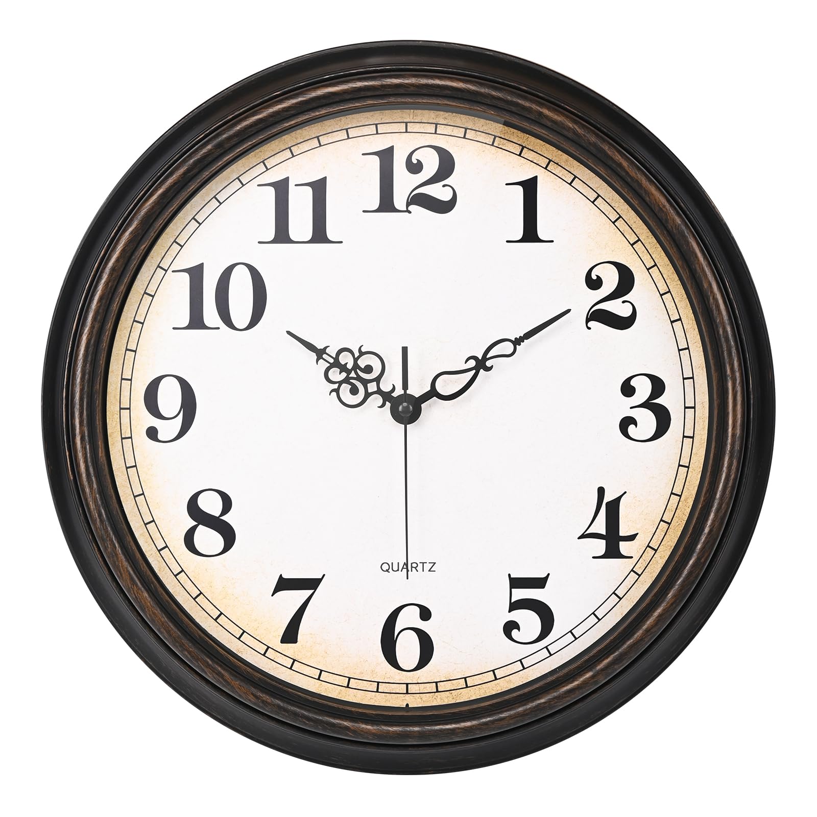 Yoiolclc large 16-inch clock face with bronze frame for easy living room viewing.