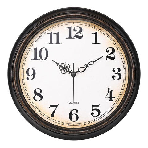 Yoiolclc large 16-inch clock face with bronze frame for easy living room viewing.