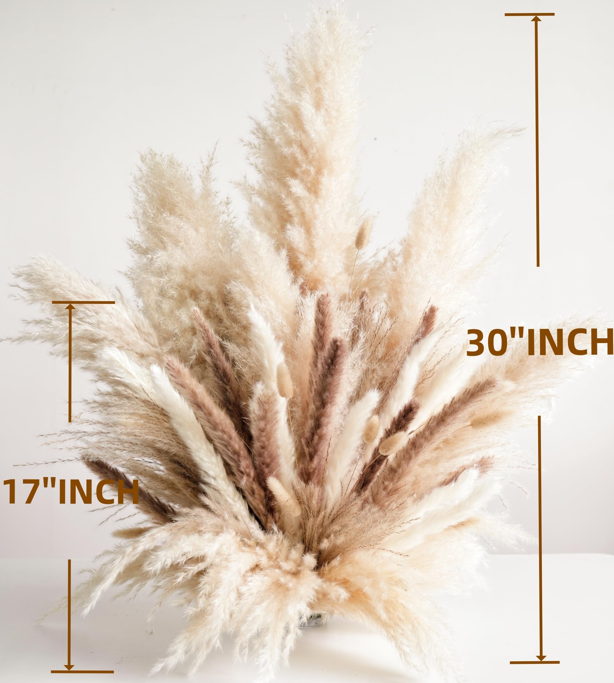 YOJOYI fluffy beige pampas grass enhances boho wedding or home decor.
