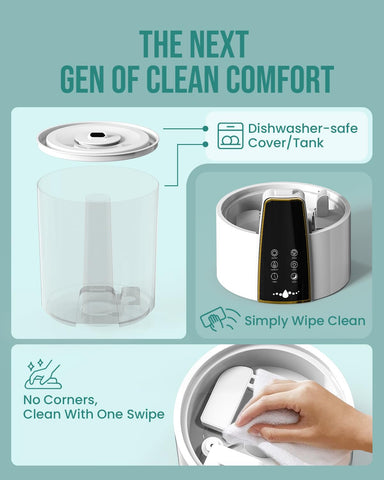 YOKEKON humidifier auto humidity control keeps moisture steady.