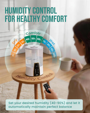 YOKEKON humidifier with night light and aroma diffuser in nursery setting.