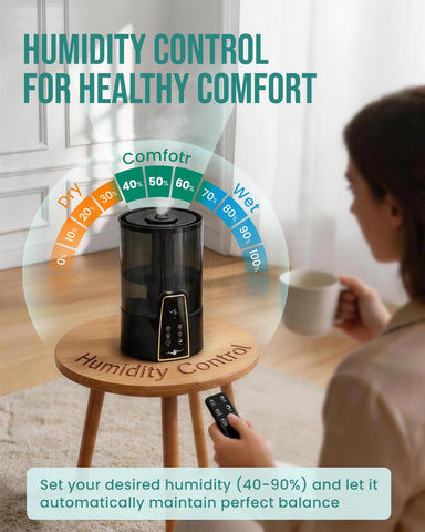 YOKEKON humidifier night-light provides a calming glow.