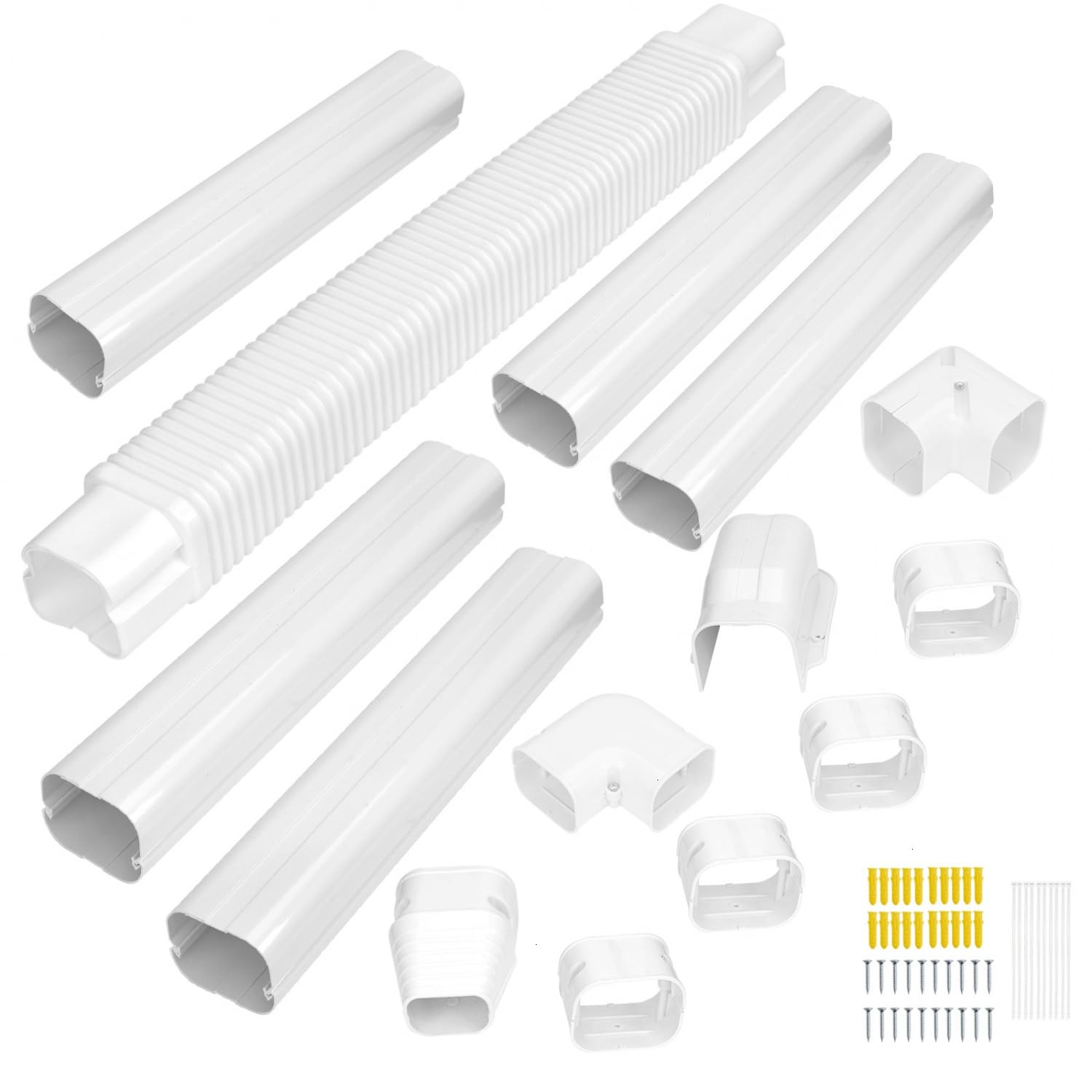 YoleShy air conditioning line cover on wall showing neat, integrated appearance.