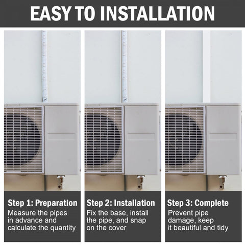 YoleShy snap-on line set cover installation demonstrates easy assembly.