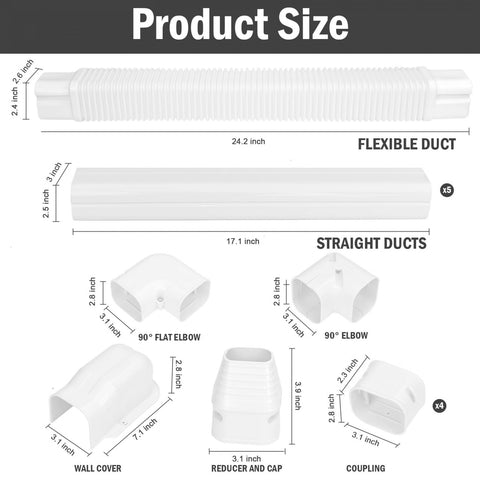 YoleShy ivory mini split line cover with accessories for complete setup.
