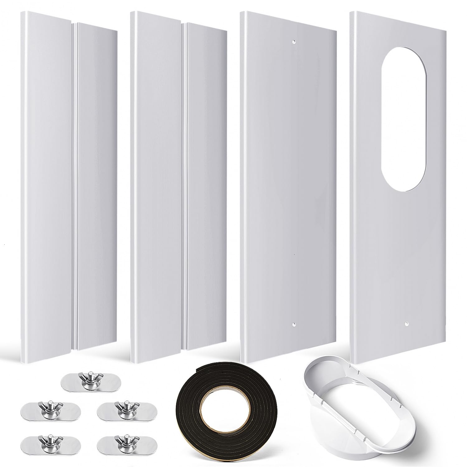 YoleShy window kit with 5.9-inch coupler for universal exhaust compatibility.