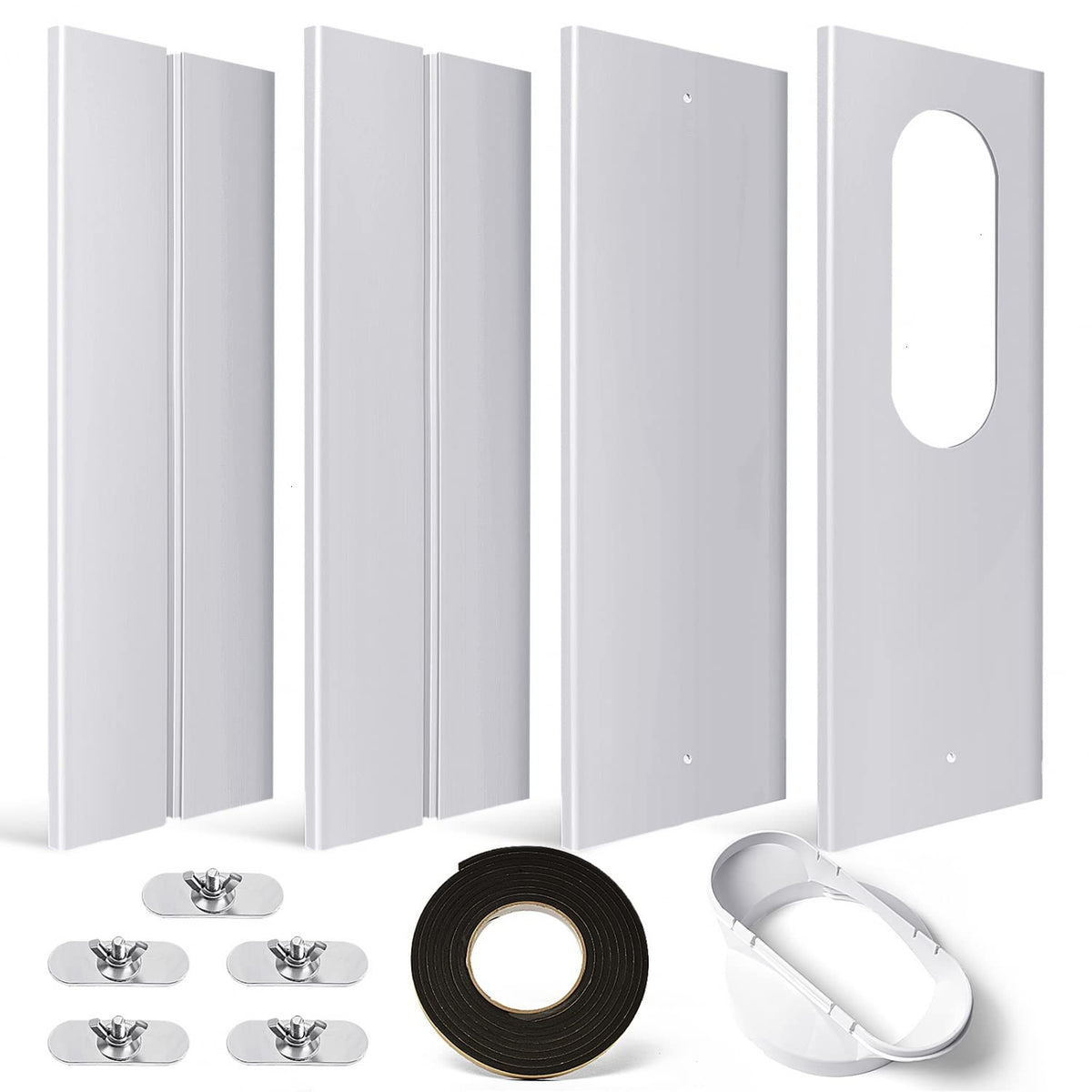 YoleShy window kit with 5-inch coupler securing exhaust for efficient cooling.