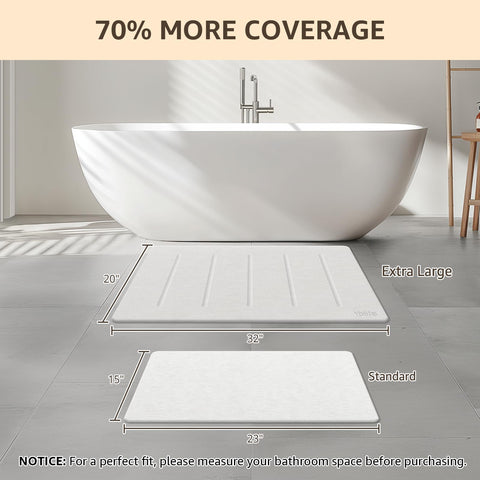 Yolife absorbent diatomite mat showing quick-dry performance after shower