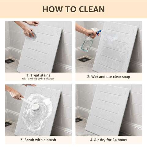 Yolife easy-clean diatomite mat; rinse or sand to refresh absorbency