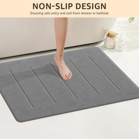 Yolife Stone Bath Mat 32x20 easy-clean design simplifies maintenance after use.