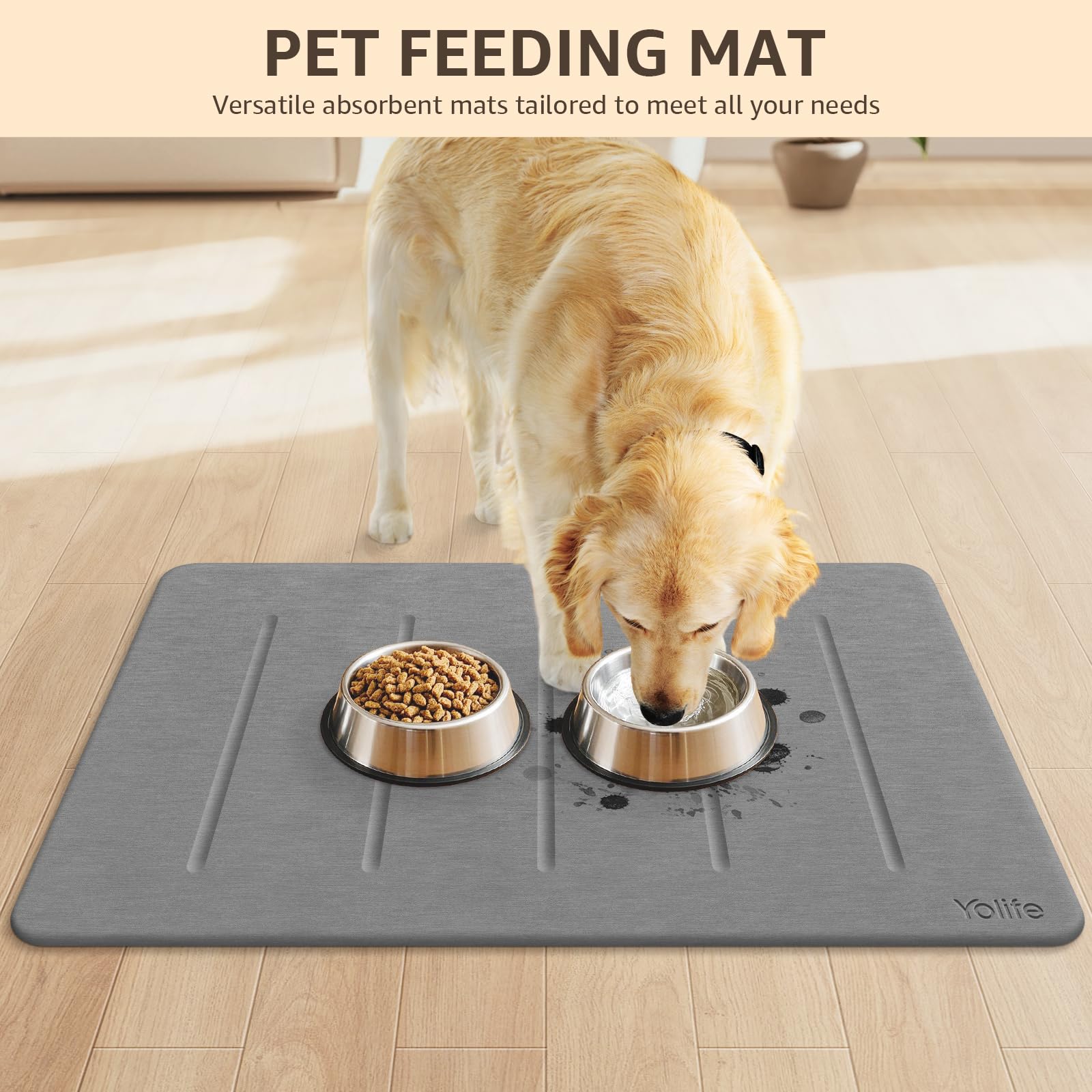 Yolife Stone Bath Mat 32x20 multi-use function suits bathrooms, entrances, and pet areas.