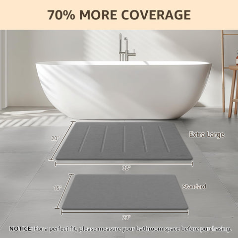 Yolife Stone Bath Mat 32x20 quick-drying close-up highlights fast moisture evaporation after showers.