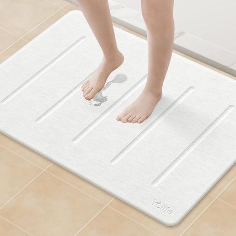 Yolife stone bath mat 32x20 with diatomite surface for rapid water absorption