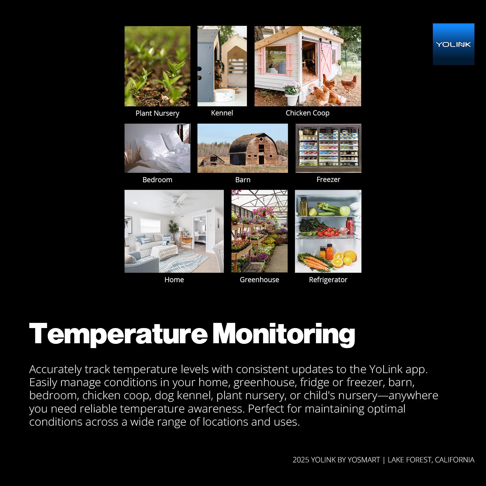 YoLink thermometer greenhouse-setup tracks plant temperatures