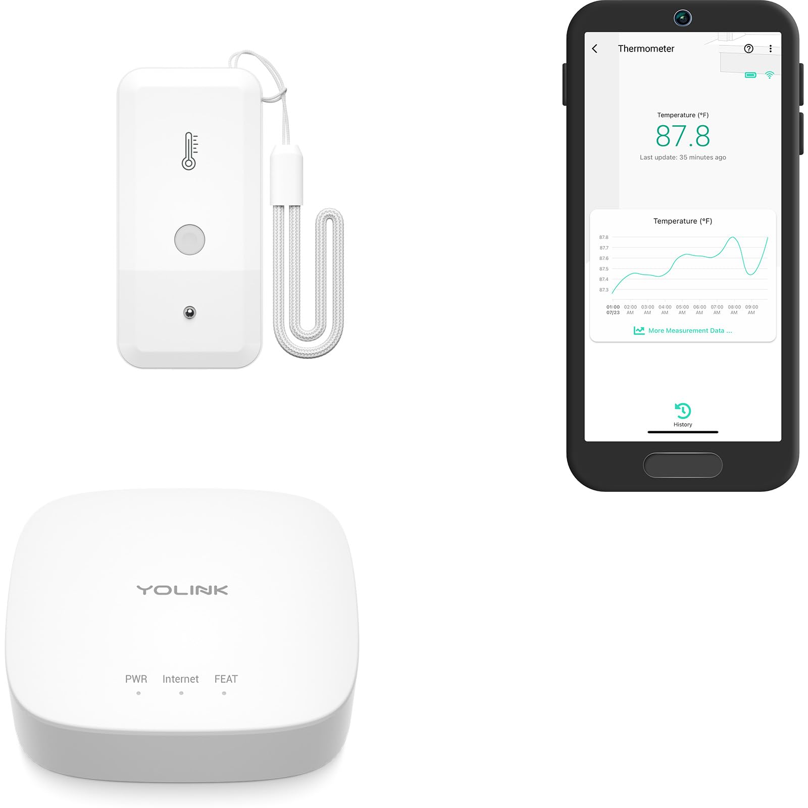 YoLink smart thermometer in outdoor-range setup for long-range monitoring
