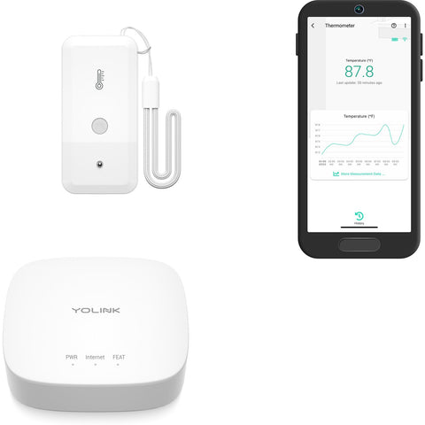 YoLink smart thermometer in outdoor-range setup for long-range monitoring