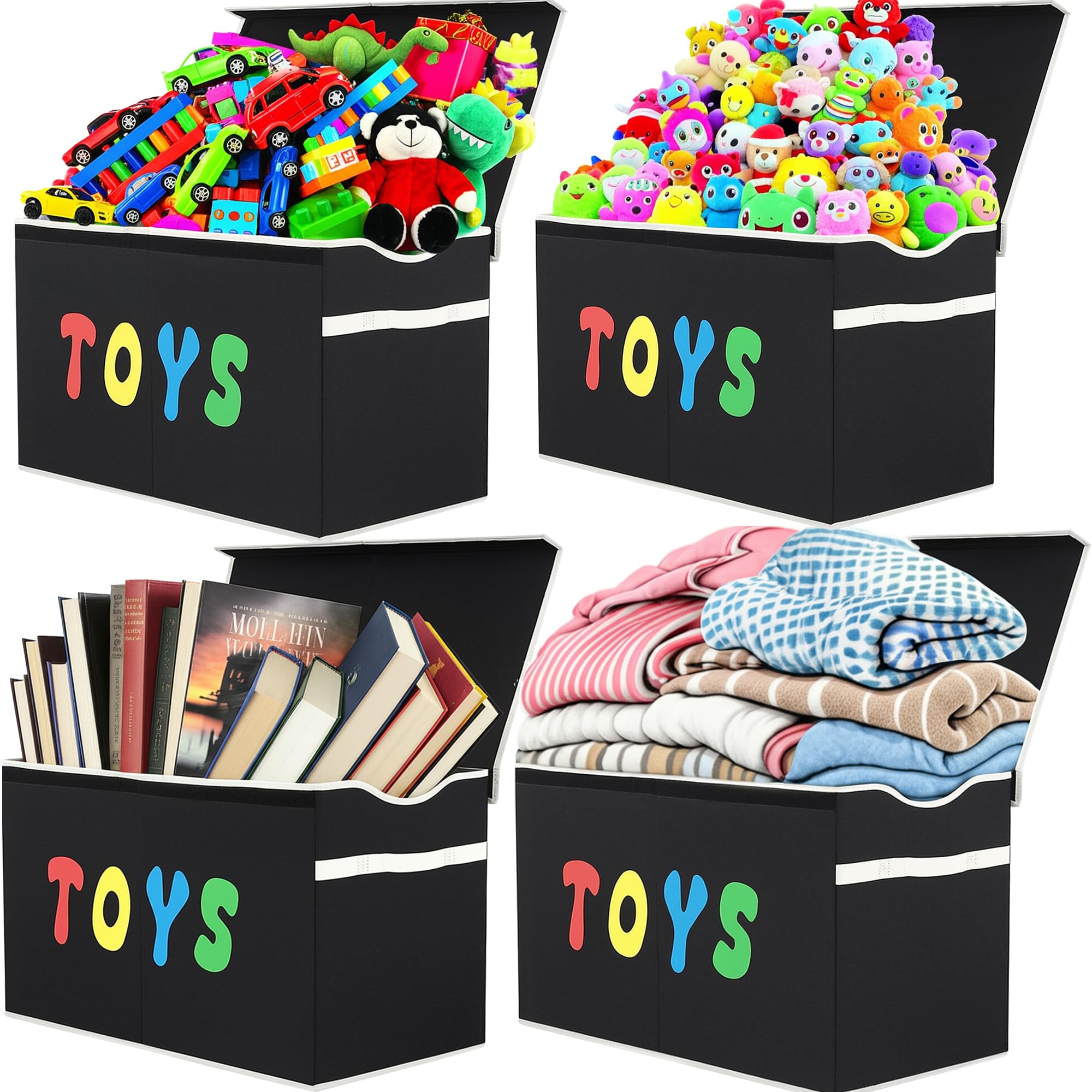 YOLOXO Extra-large interior fits plush toys, books, and clothes neatly.