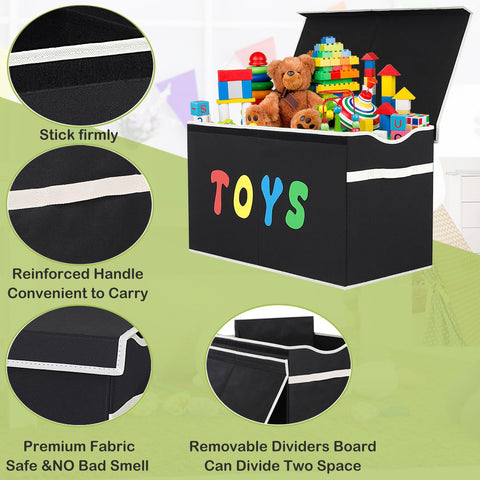 YOLOXO Toy Box Chest with reinforced handles for easy carrying.