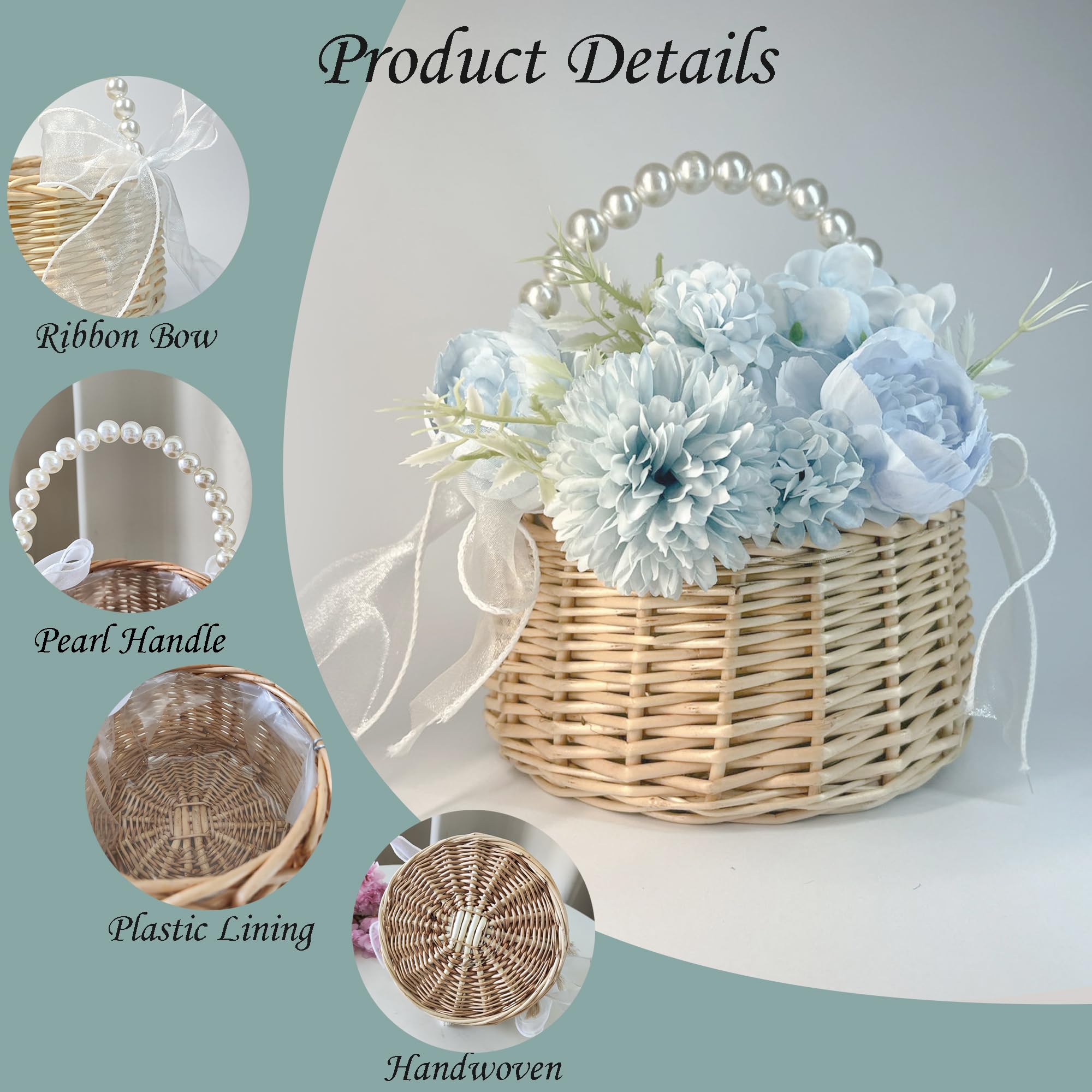 Yomglyxn flower basket with ribbon bow adds ceremony charm