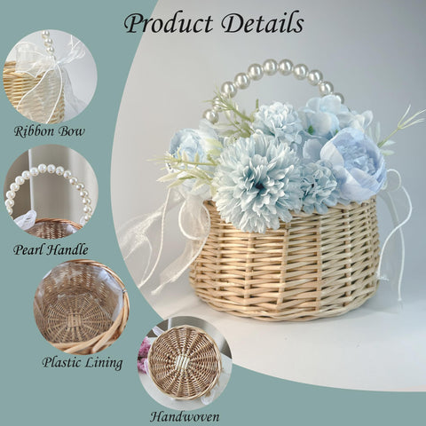 Yomglyxn flower basket with ribbon bow adds ceremony charm