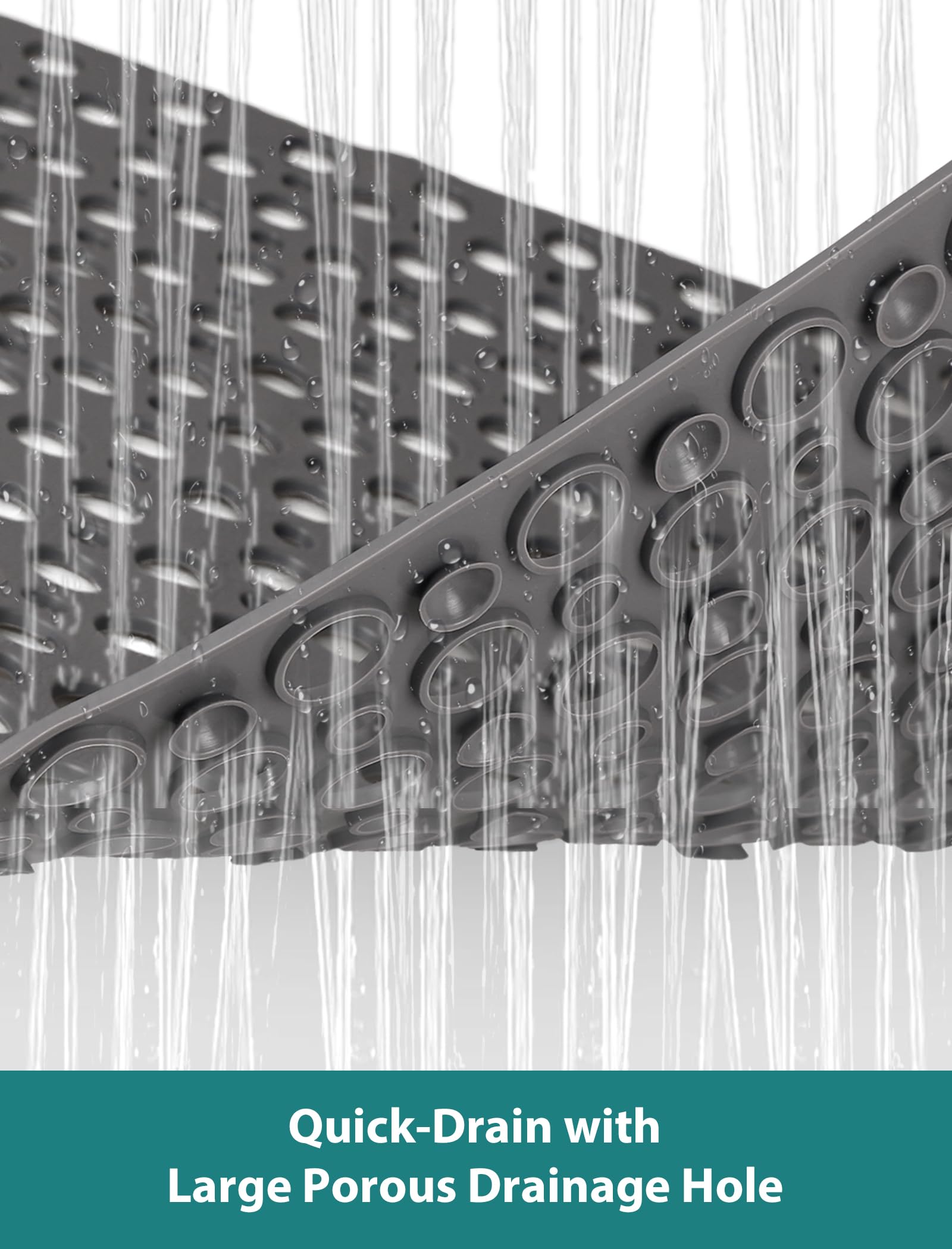 Yonala easy-clean machine washable shower mat for hygiene.