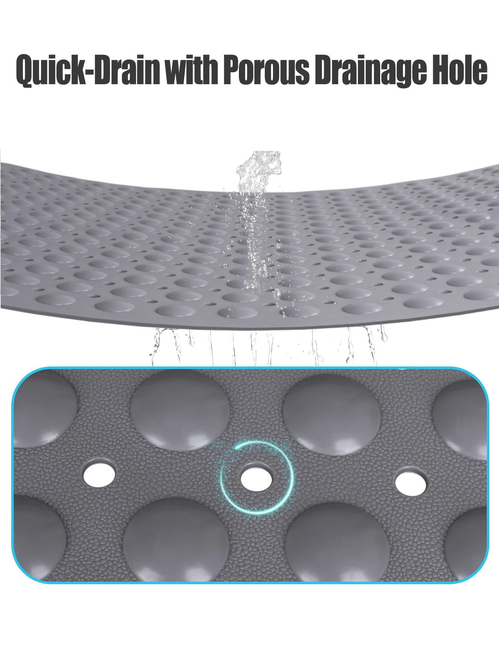 Yonala extra-large mat sized 47.2 by 31.5 inches to fit large showers.
