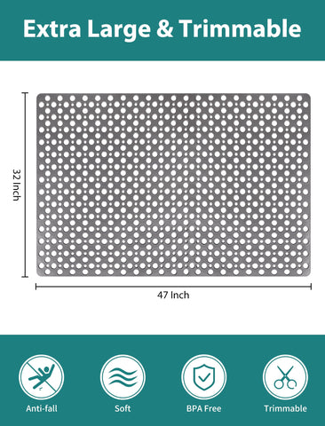 Yonala shower mat suction cups grip smooth surfaces for stability.
