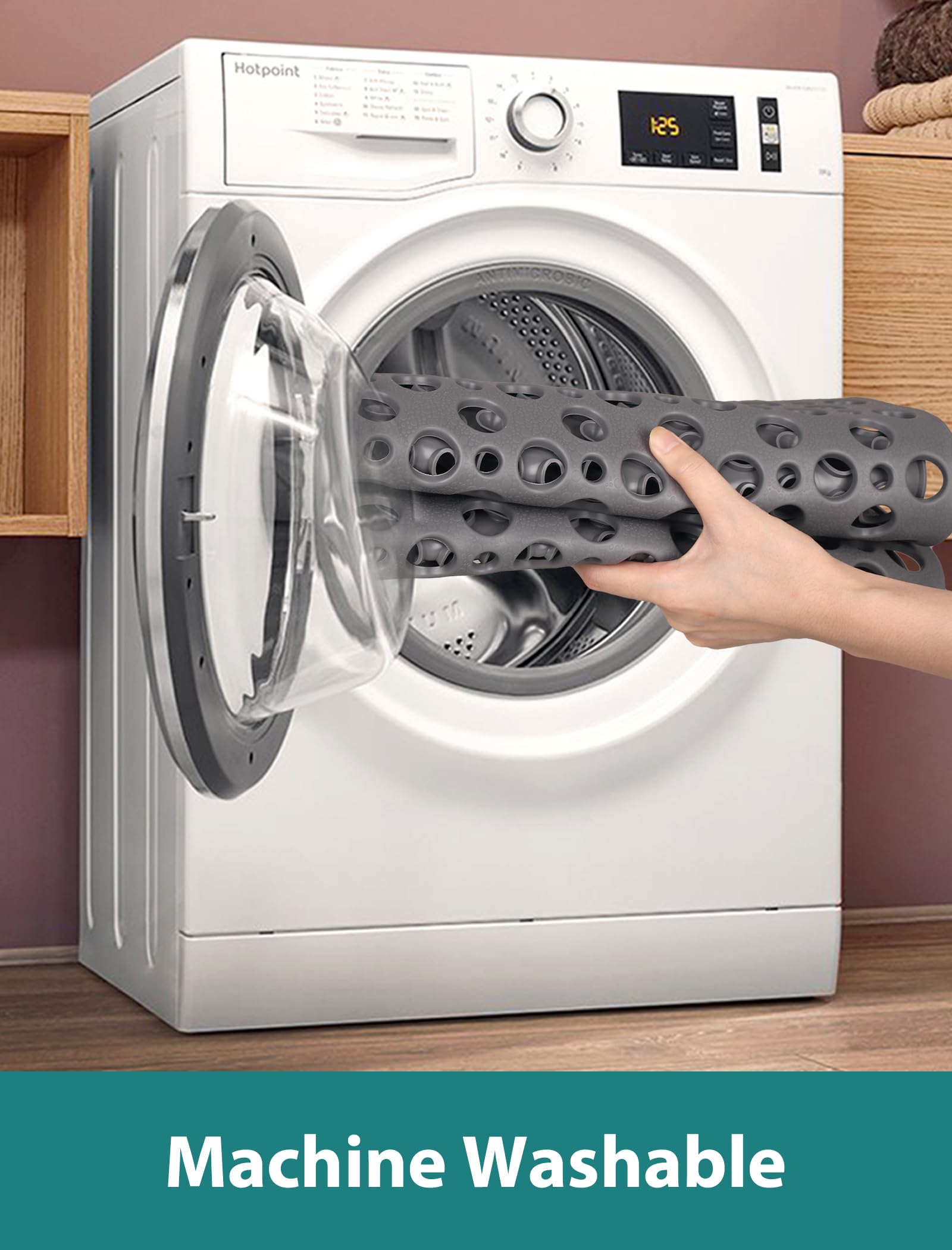 Yonala trim-to-fit feature helps customize the mat to your shower.