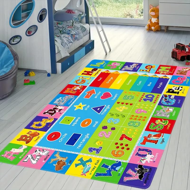 Yongjoy ABC Carpet rainbow color names for vocabulary exploration.