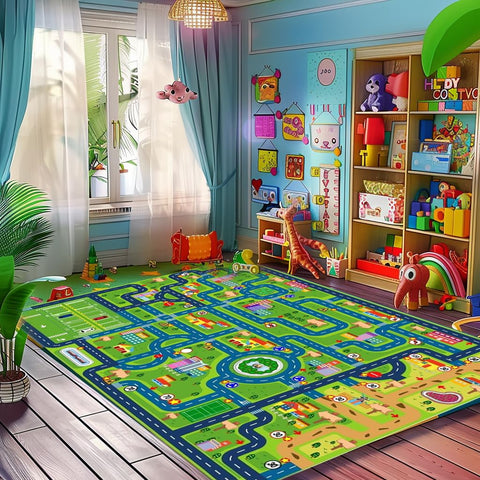 Yongjoy large playroom rug offering spacious city-themed play area