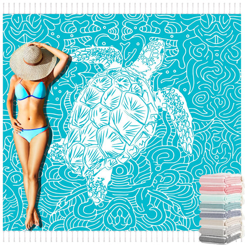 Yongoes oversized Turkish beach towel blanket for sand-free comfort on the beach