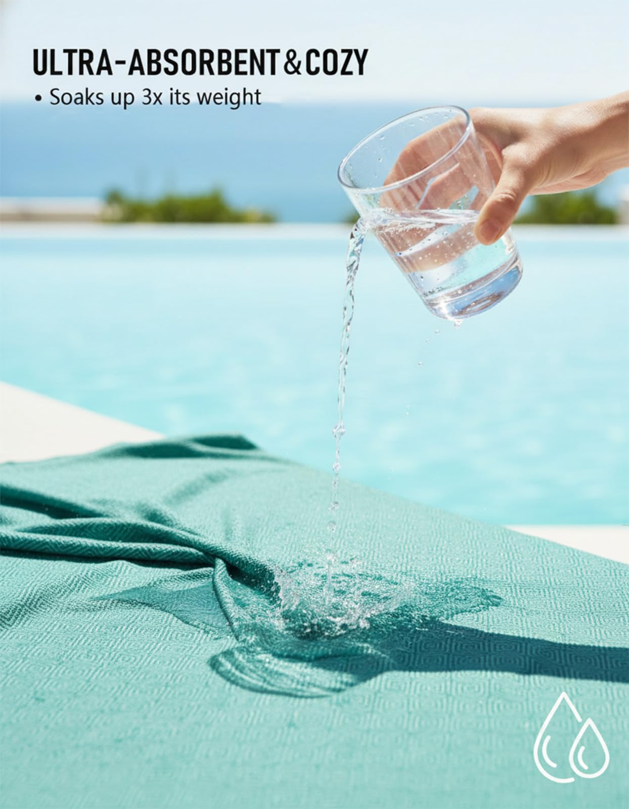 Yongoes quick-dry beach towel blanket, perfect as a yoga mat or picnic spread.
