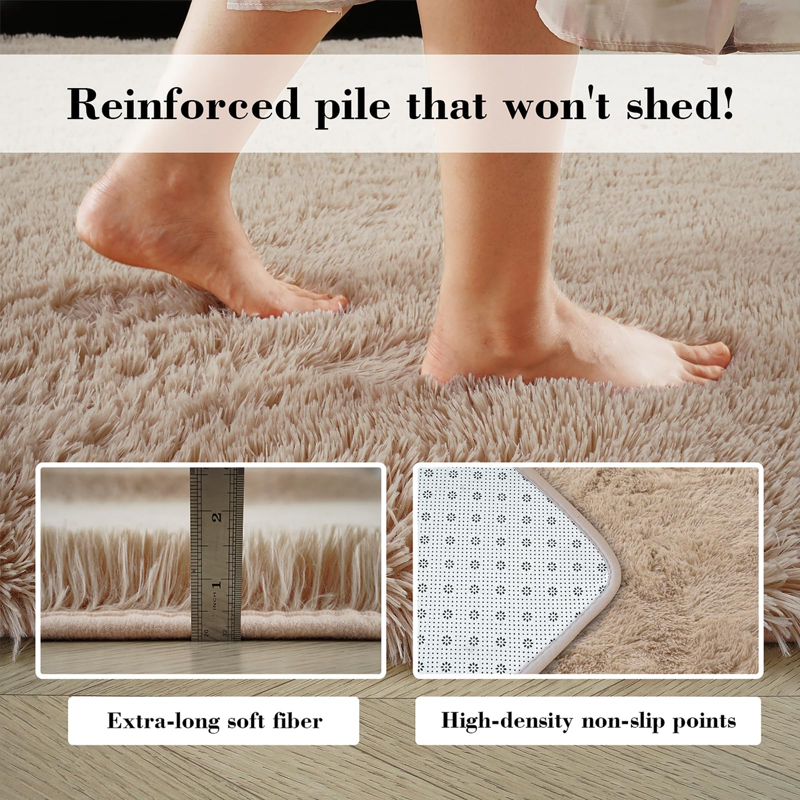 Yongyangjuxin fluffy rug safe for kids and pets in everyday spaces