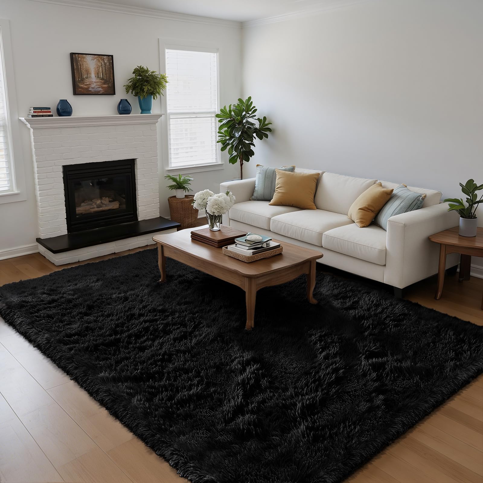 Yongyangjuxin fluffy shag rug bedroom cozy underfoot for restful evenings
