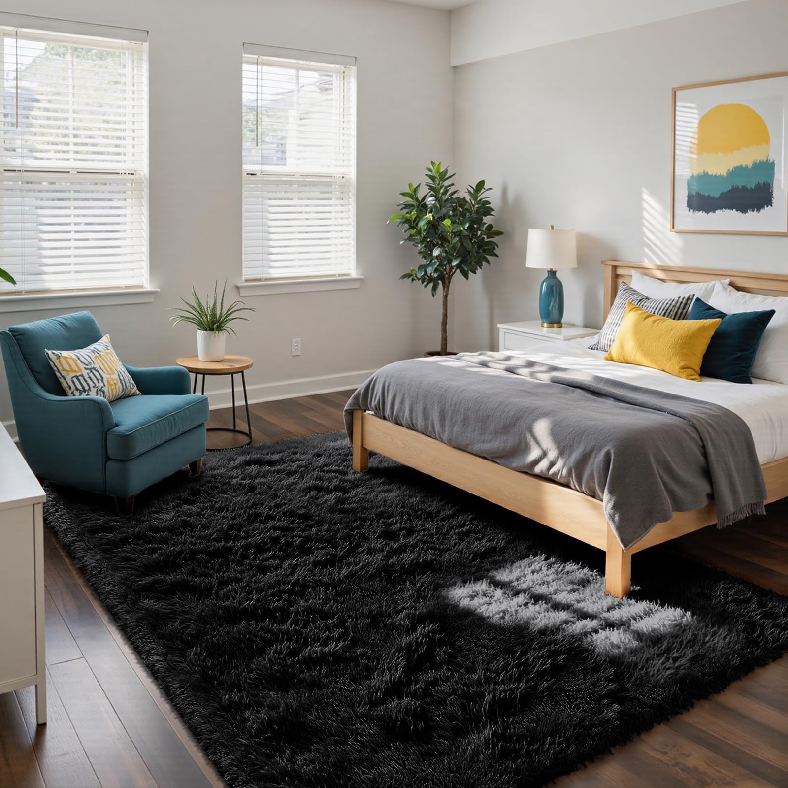 YongYangJuxin shag rug non-slip backing shown for stable placement
