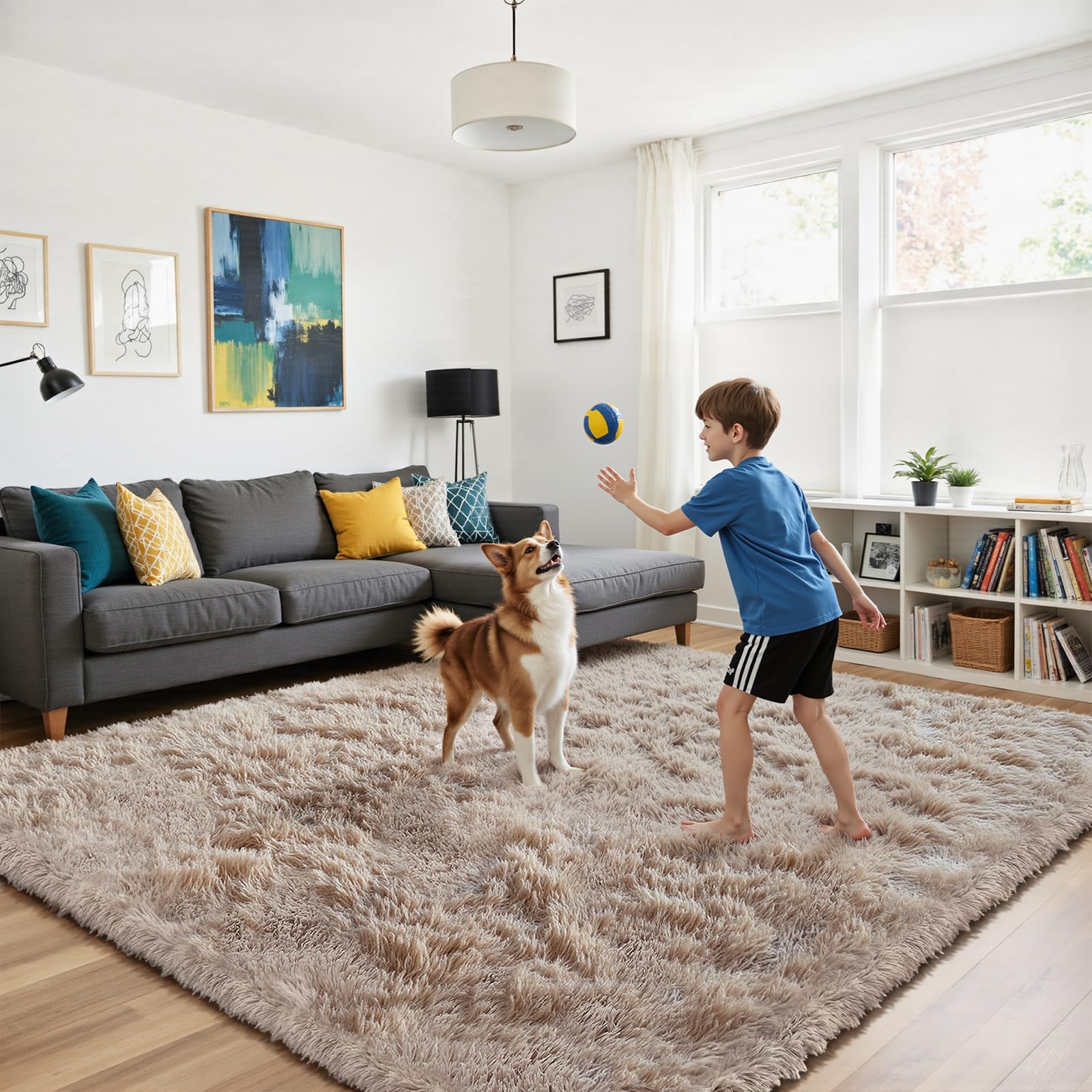 Yongyangjuxin fluffy rug soft feel underfoot ideal for living rooms and bedrooms