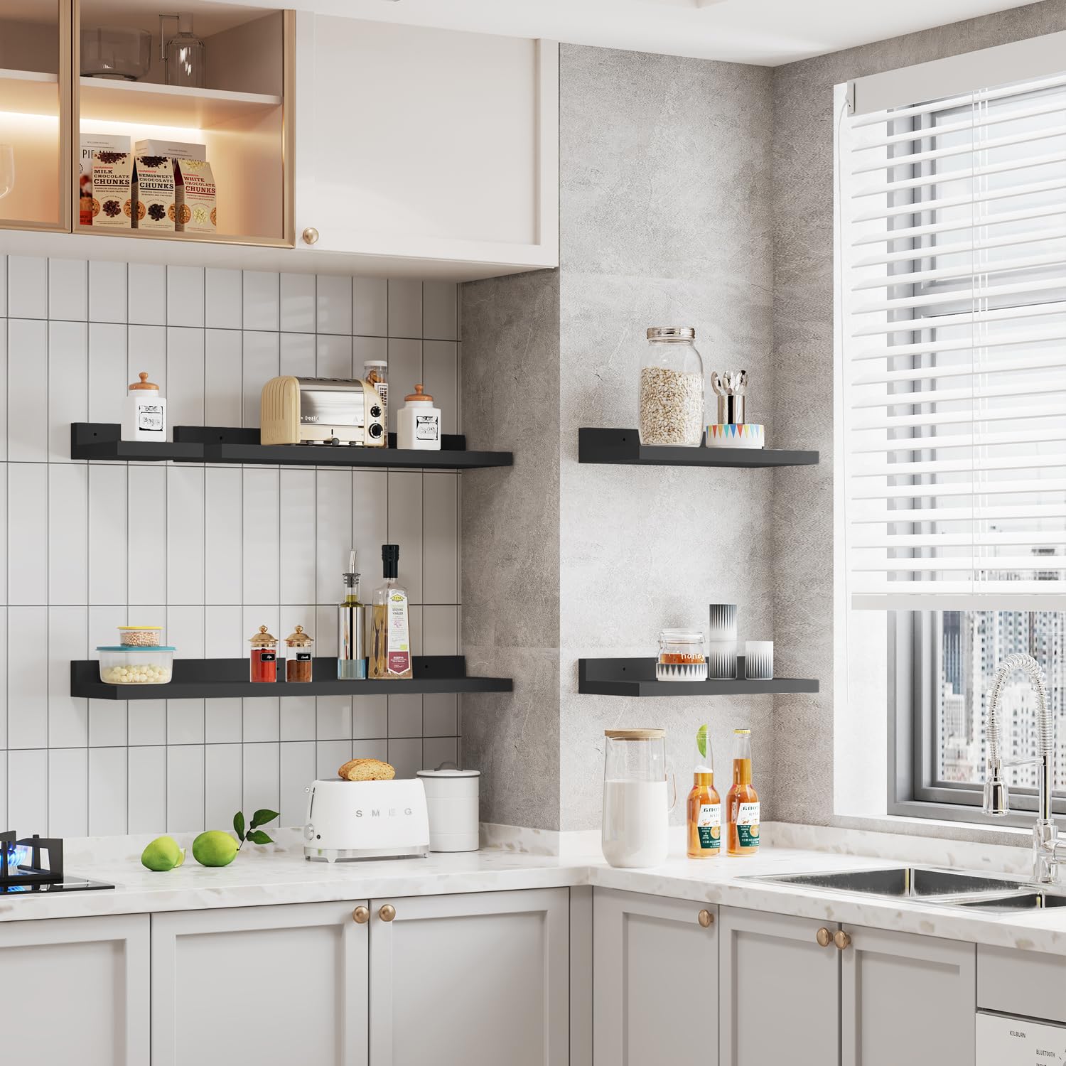 Yonscess sturdy pine shelves displaying durable everyday storage