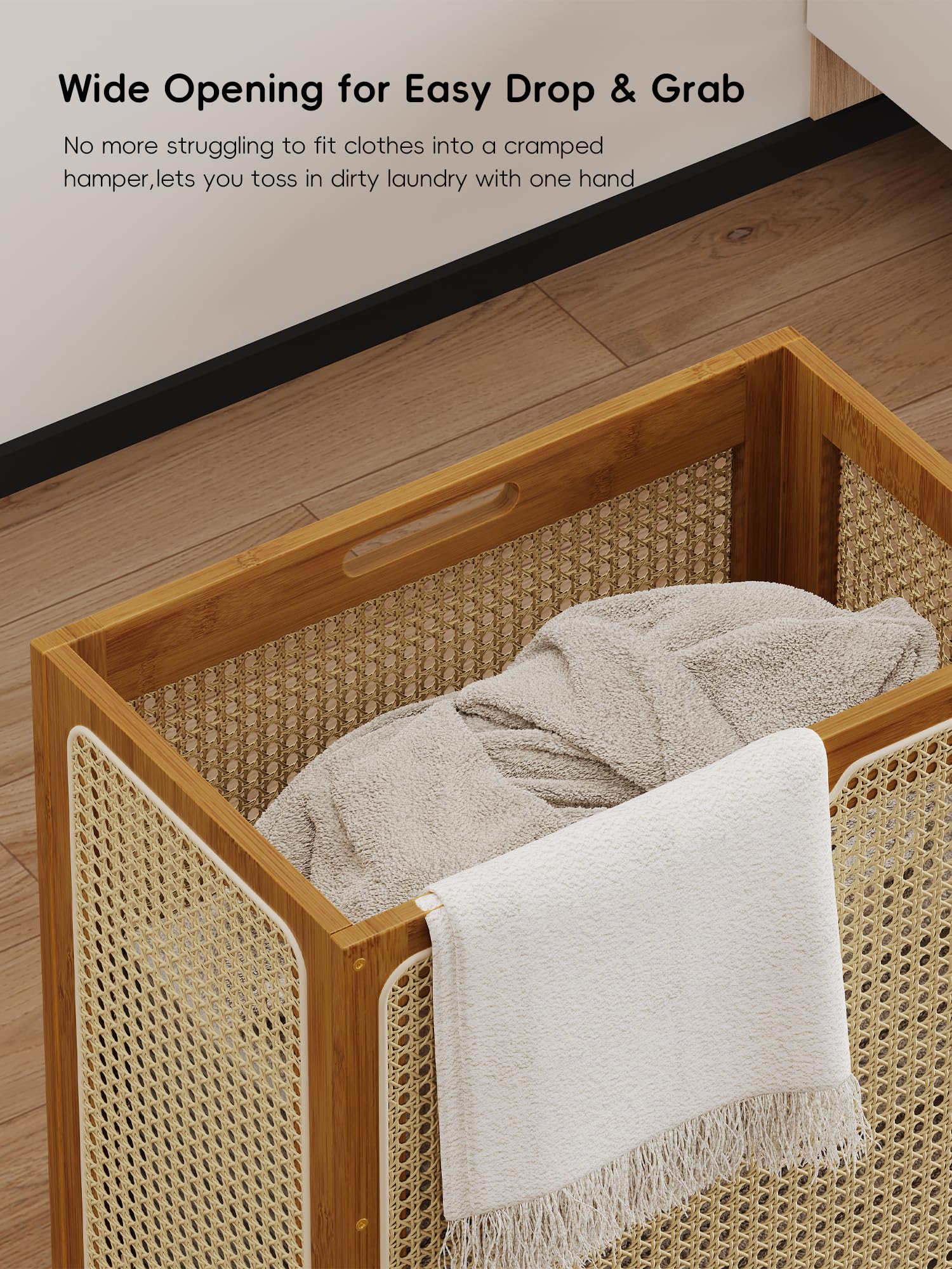 Yonscess synthetic rattan panels provide visibility and airflow