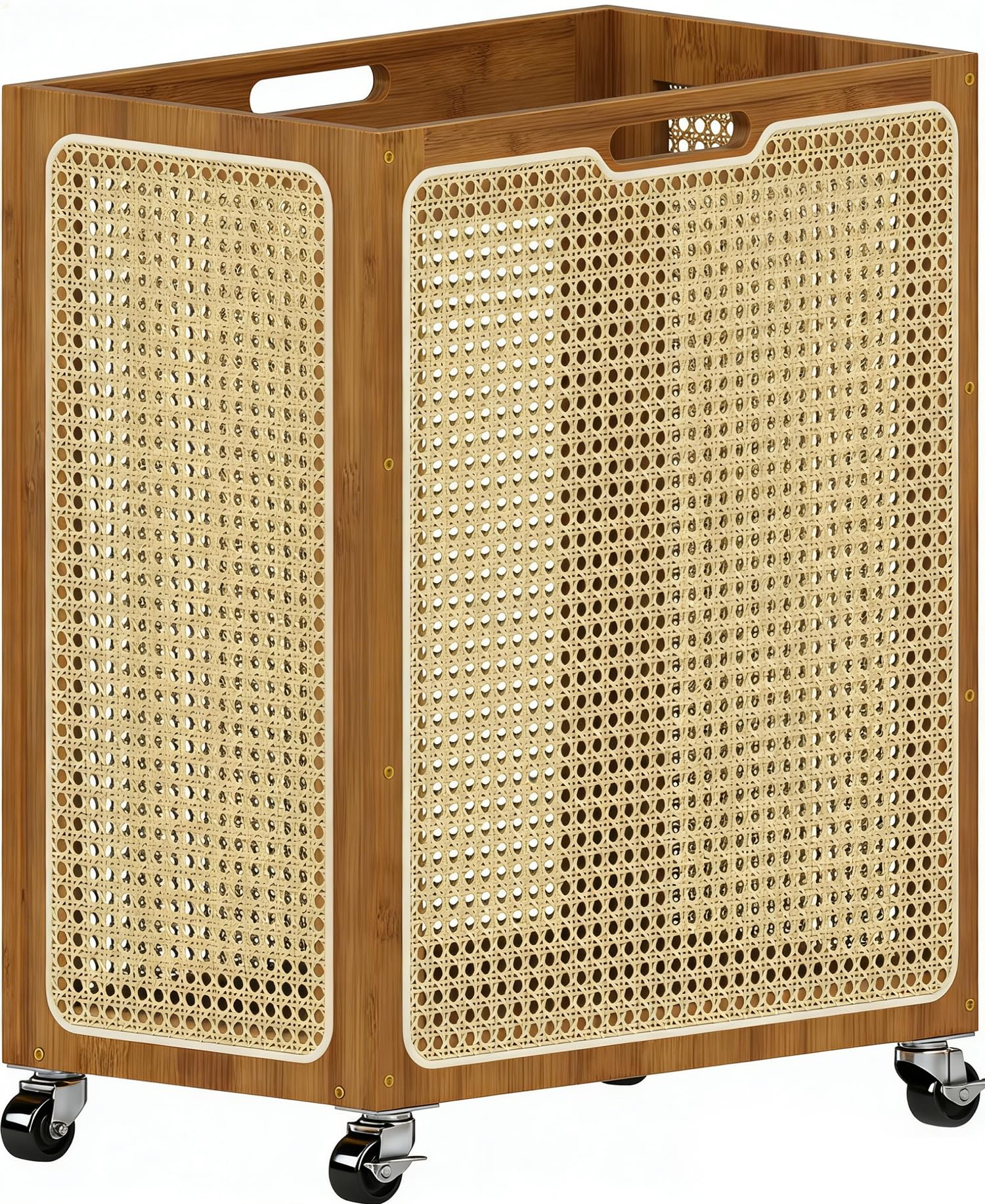 Yonscess laundry hamper with wheels, top view for easy loading