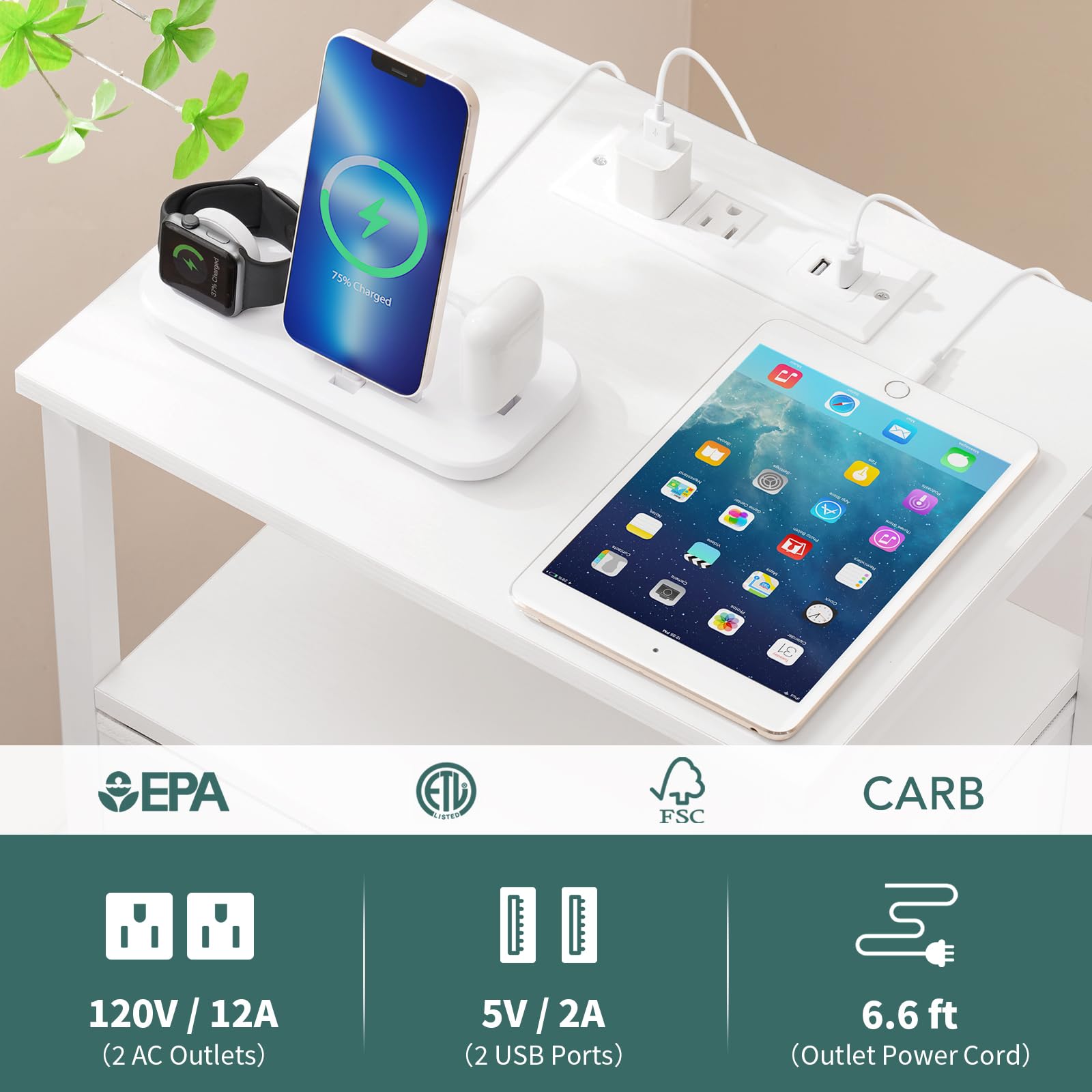 Yoobure 3-tier end table provides open display and private storage in one compact unit.