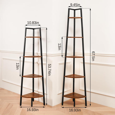 Yoobure 4-Tier Corner Shelf front view shows balanced design for living spaces