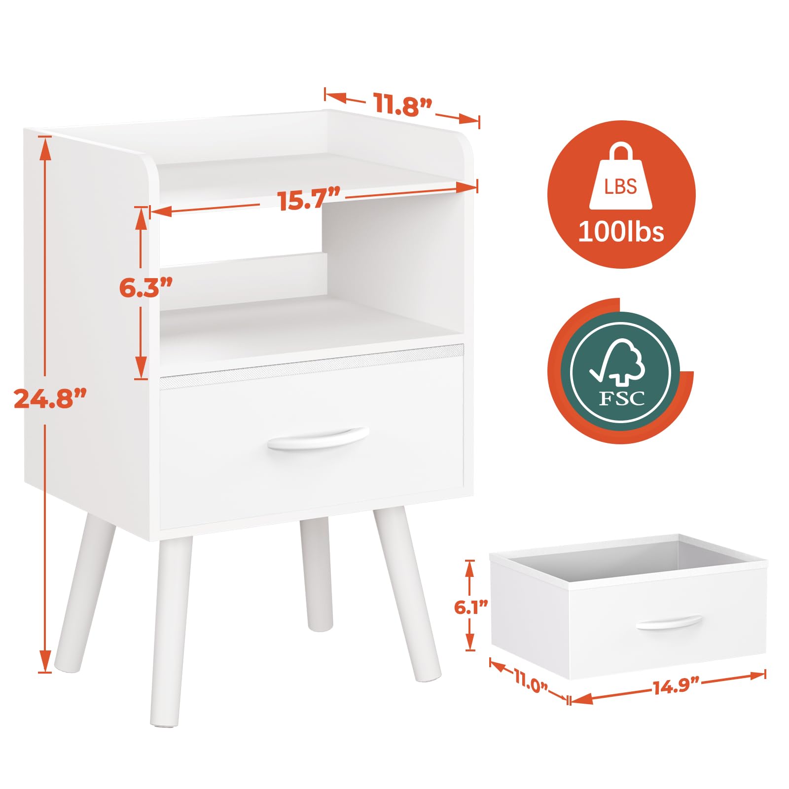 Yoobure back panel adds stability and keeps the drawer aligned.